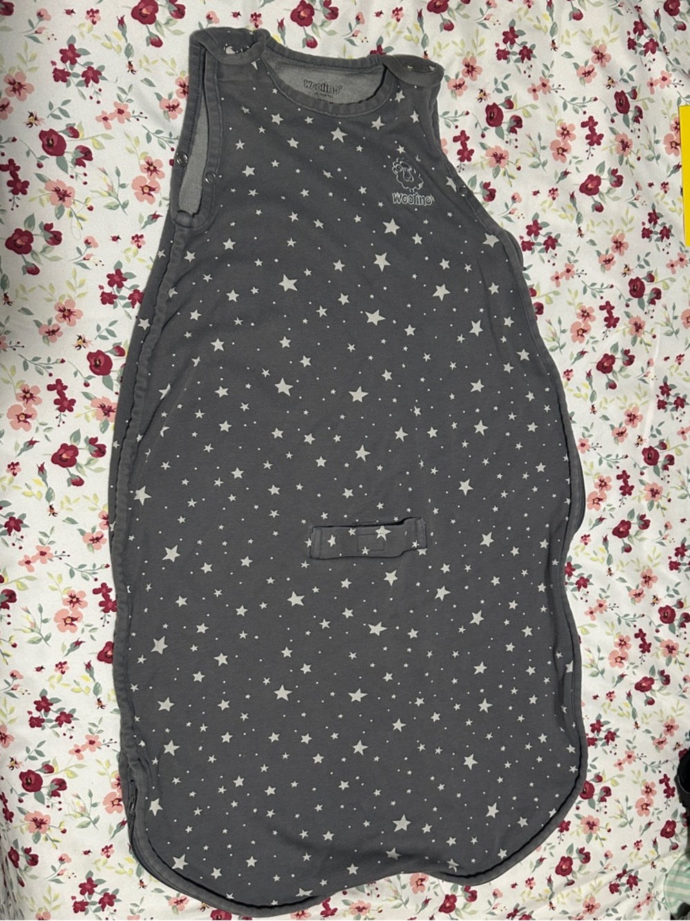 Woolino 4 season wearable blanket 2-24 months - Gray Star Print
